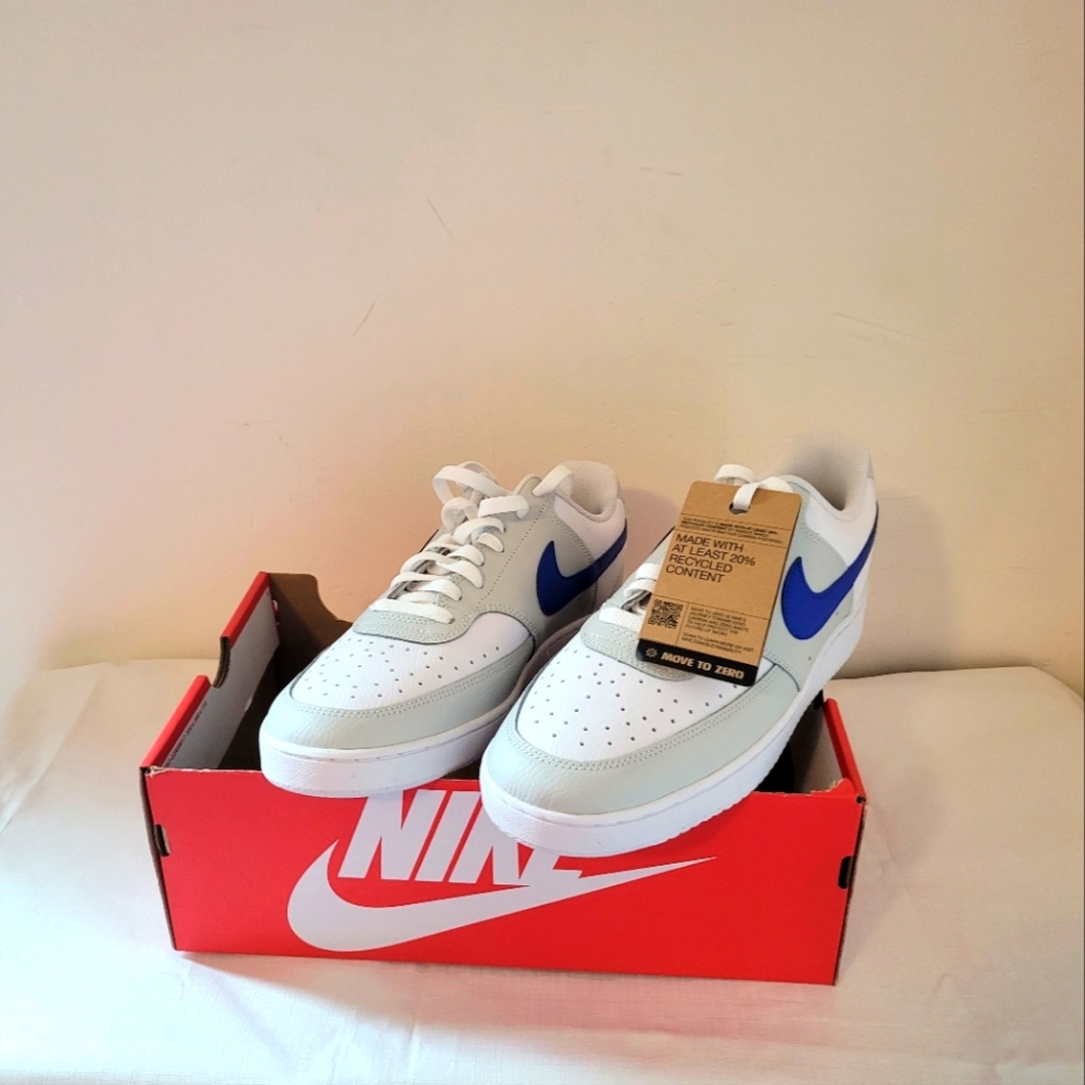 Nike Court Vision Low Photon Dust/Racer Blue-White Men's Size 10.5